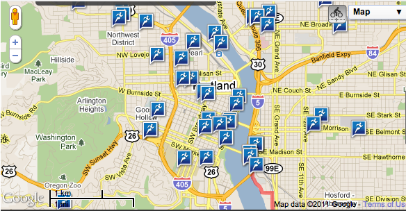 Map My Run View of Portland